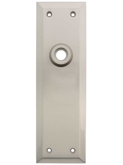 Large Forged-Brass New York Door Plate in Satin Nickel.